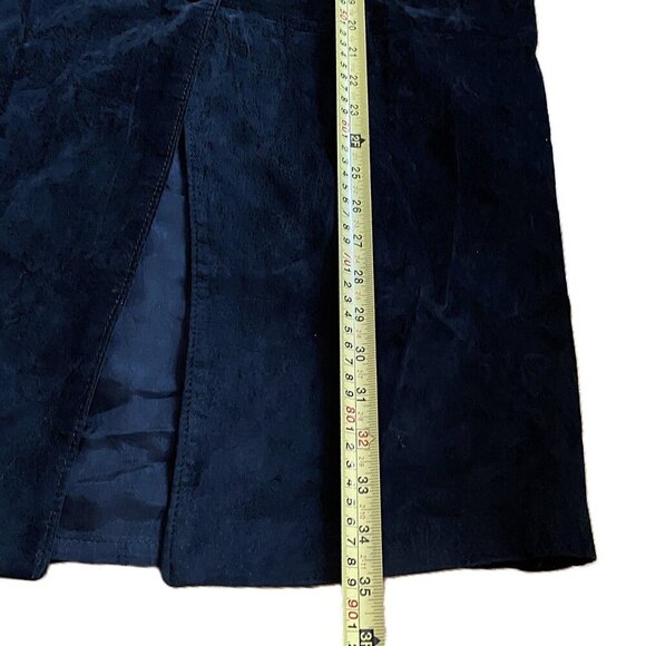 Vintage Danier leather suede black maxi snap button down skirt - Picture 14 of 16